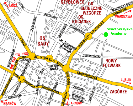 Map of Kielce